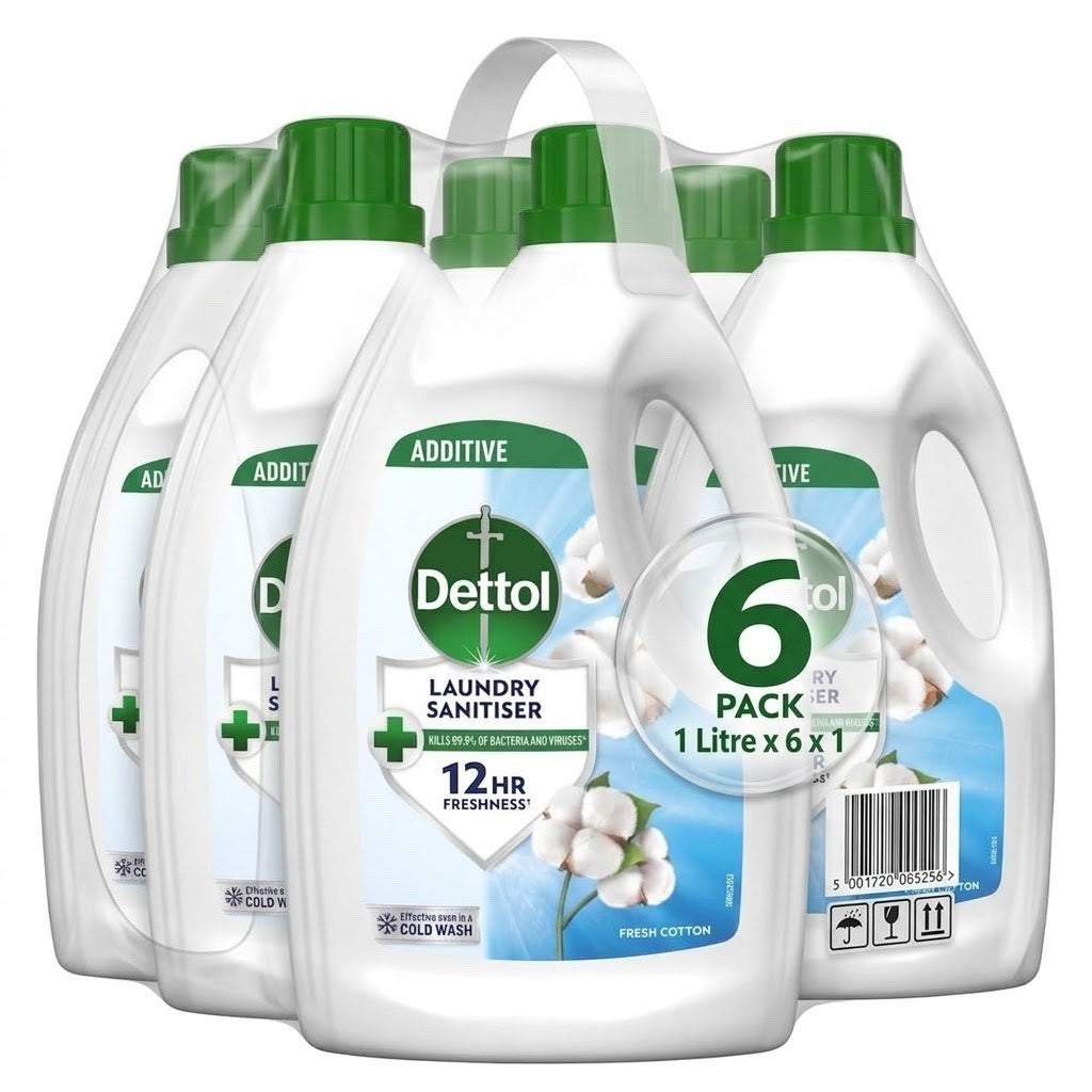 1 L x 6Dettol Fresh Cotton Laundry Sanitiser - Bulk Pack