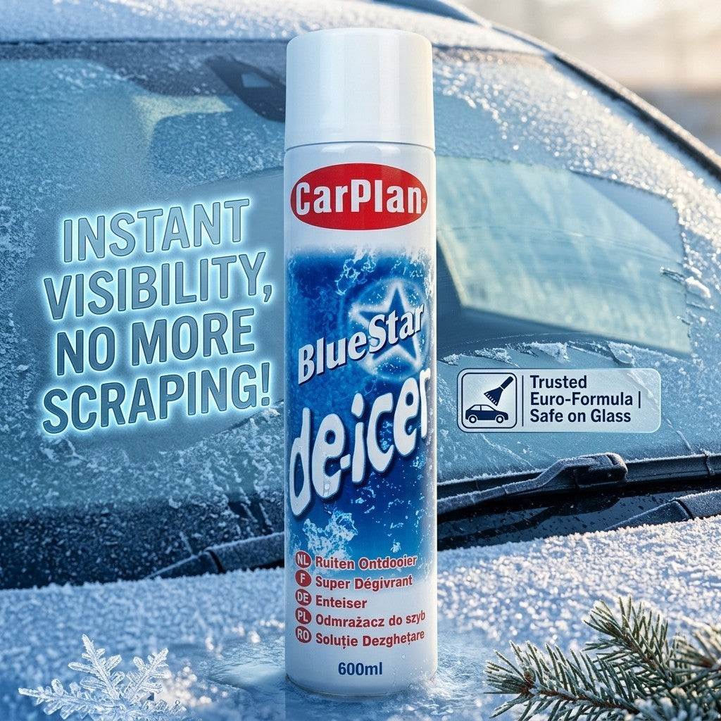 CarPlan BlueStar De-Icer 600ml Car Windscreen Spray Heavy Duty 1 Pack / 12 Pack