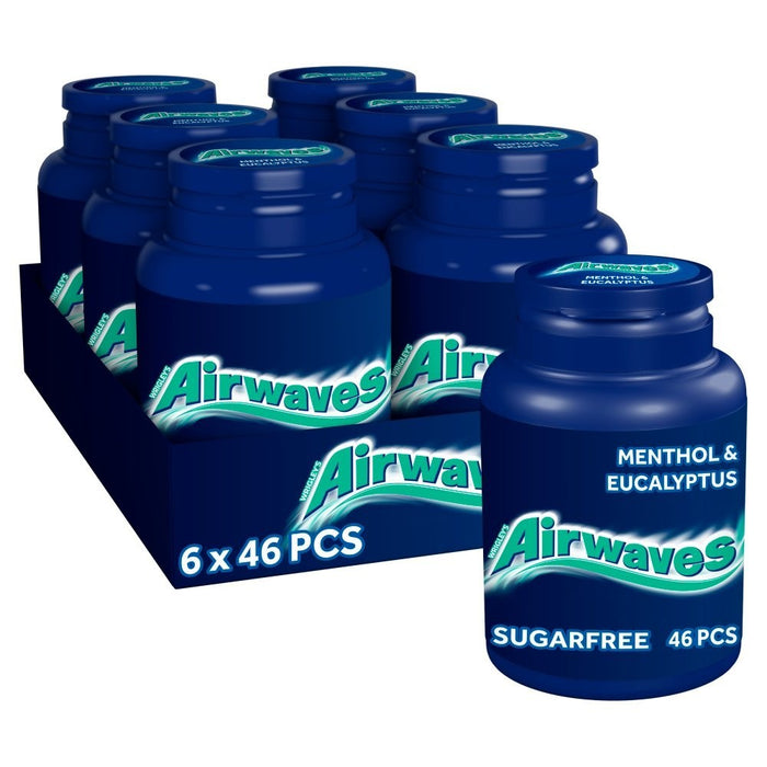 Airwaves Chewing Gum Bottle Menthol & Eucalyptus 46 Pieces Multi-Pack & Bulk Box