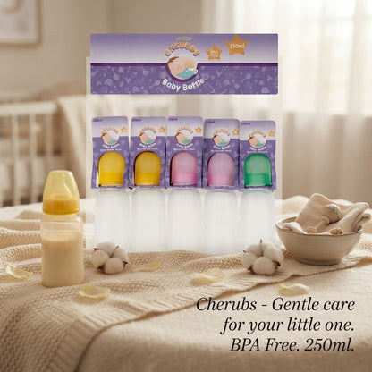 6x 250ml Cherubs Baby Feeding Bottles BPA Free Infant Milk Bottle