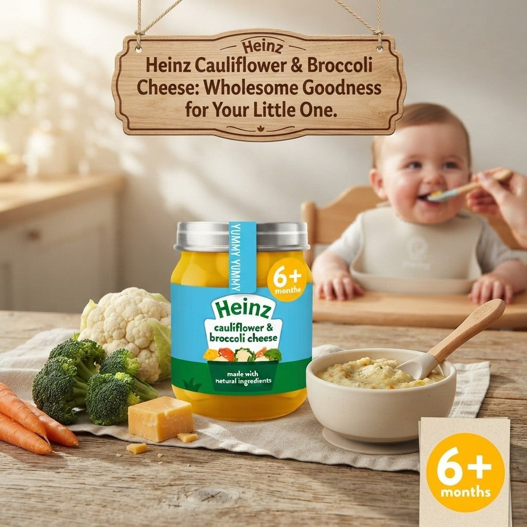 6x 120g Heinz Cauliflower & Broccoli Cheese Baby Food 6+ Months