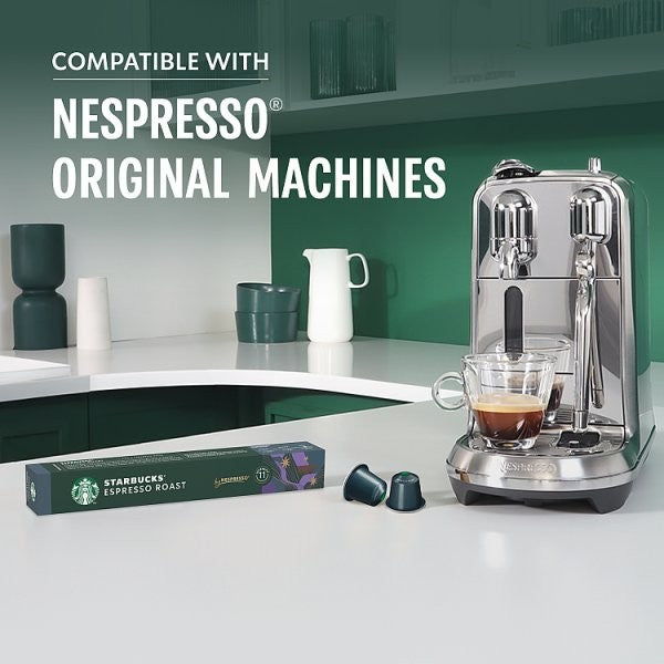 12x Starbucks Dark Espresso Roast Nespresso Original Pods 120 Capsules Bulk