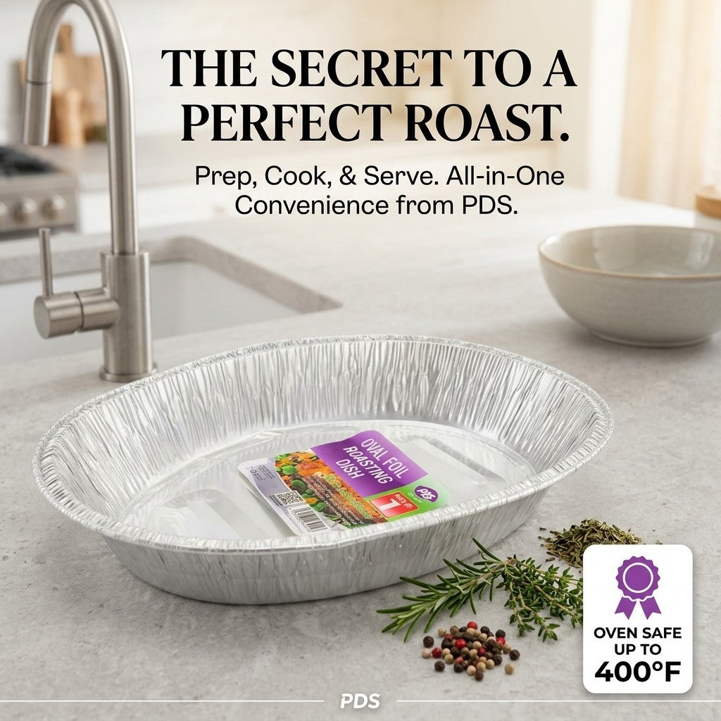 Large Oval Aluminium Foil Roasting Trays Heavy Duty Bake Pan PPS