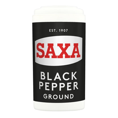 12x 25g Saxa Ground Black Pepper Plastic Pot | Simply Unlocks Flavour