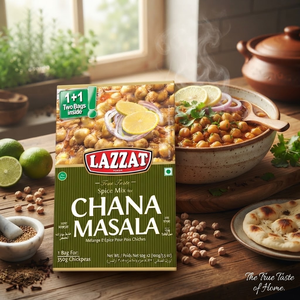 100g x 6 Packs - Lazzat Chana Masala Spice Mix Bulk Buy | 1+1 Two Bags Inside