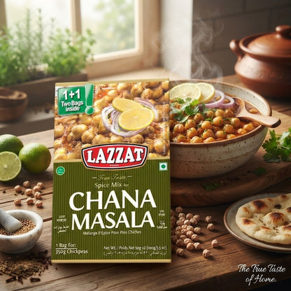100g x 6 Packs - Lazzat Chana Masala Spice Mix Bulk Buy | 1+1 Two Bags Inside