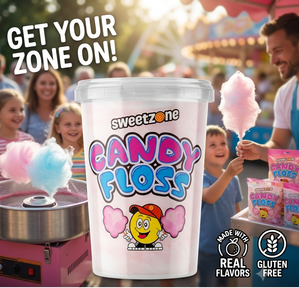 20g x 12 / 48 Sweetzone Candy Floss Halal Cotton Candy Sugar Floss Sweet Treat