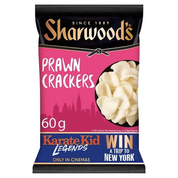 6 Pack x 60g Sharwood's East Asian Prawn Crackers Ready to Eat Snacks