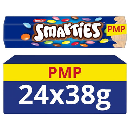 Smarties Milk Chocolate Tubes 38g x 24 - Bulk Box Wholesale