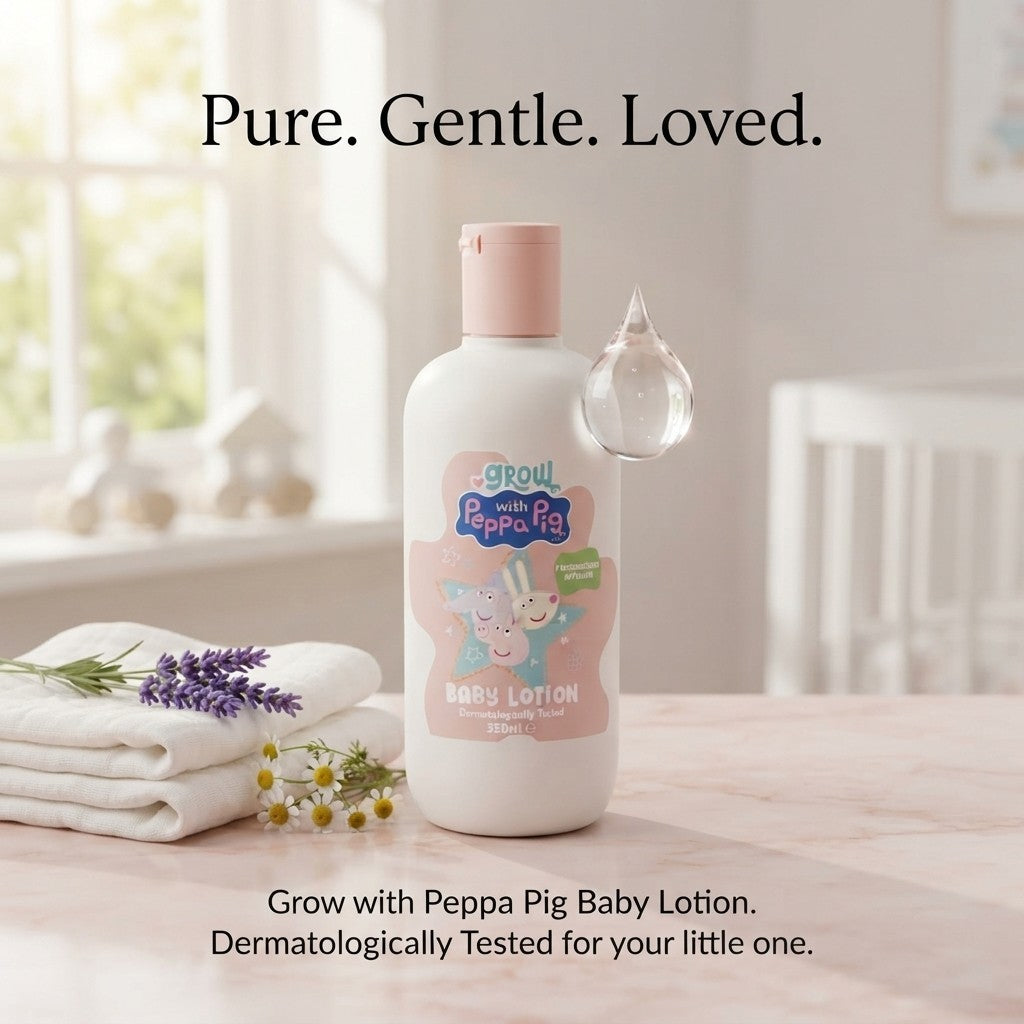 6x 350ml Grow with Peppa Pig Baby Lotion Dermatologically Tested