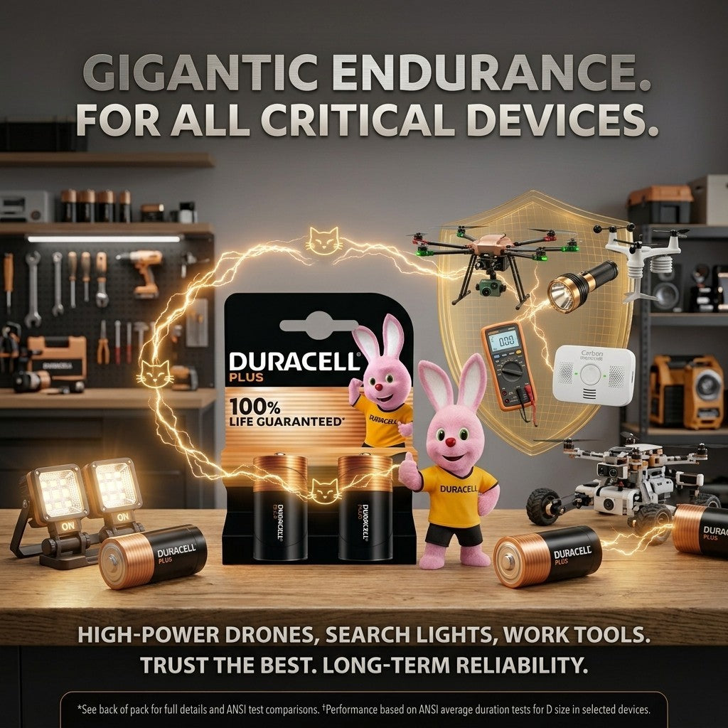 2x Duracell Plus D Batteries 2 Pack Bulk Lot 10 Packs 20 Total 1.5V
