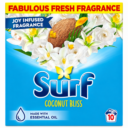 10 Wash × 7 x 500 g Surf Coconut Bliss Washing Powder - Bio Laundry Detergent