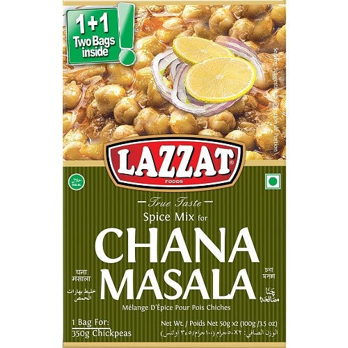 100g x 6 Packs - Lazzat Chana Masala Spice Mix Bulk Buy | 1+1 Two Bags Inside