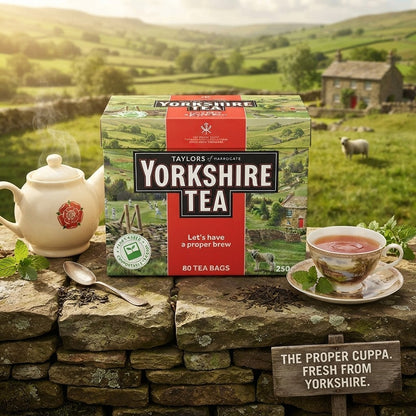 80s Pack of 5 (200 Bags Total) 250g Yorkshire Tea Bags Black Tea Bulk Buy