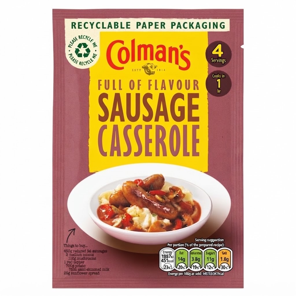 10 x 39g Colman's Recipe Mix Sausage Casserole 39g - Bulk Pack