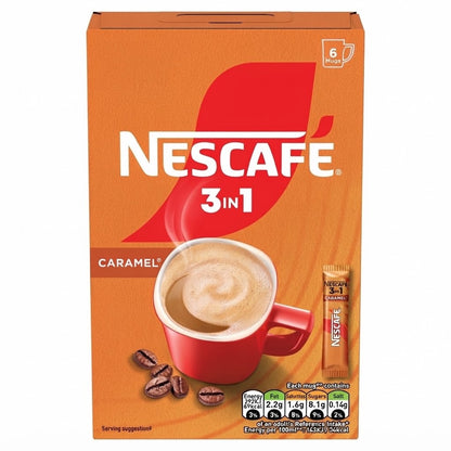 6 x 16 g - Nescafe 3in1 Original & Caramel Instant Coffee Sachets Bundle Smooth