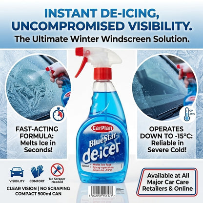 CarPlan Blue Star De-Icer Trigger Spray 500ml Windscreen Defroster Car Glass