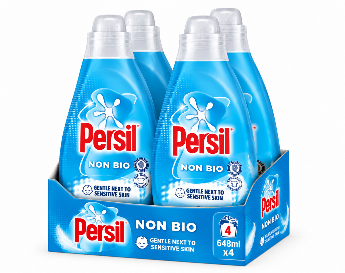 648 ml x 4 Persil Non Bio Laundry Washing Liquid 24 Washes - Sensitive Skin