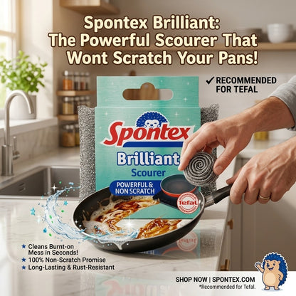 x6 / x48 Spontex Brilliant Scourer Non Scratch Metal Mesh Cleaning Pad