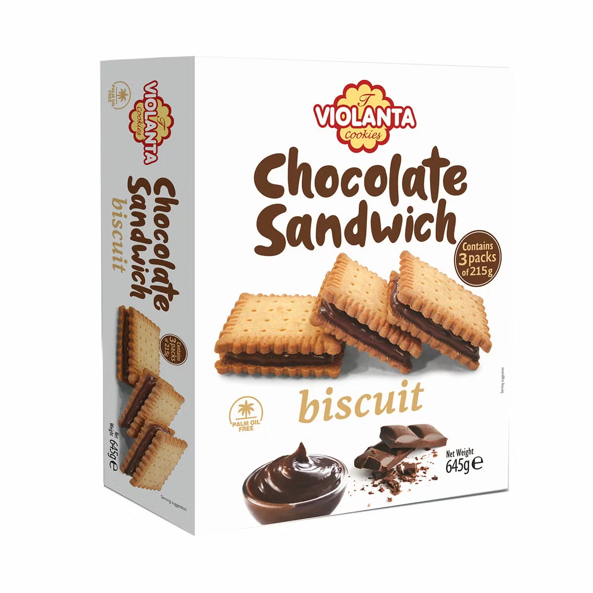 645g Violanta Chocolate Sandwich Biscuits Greek Cream Filled Cookies
