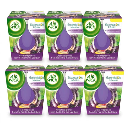 105g × 6 Air Wick Purple Blackberry Spice Candle 105g - BULK