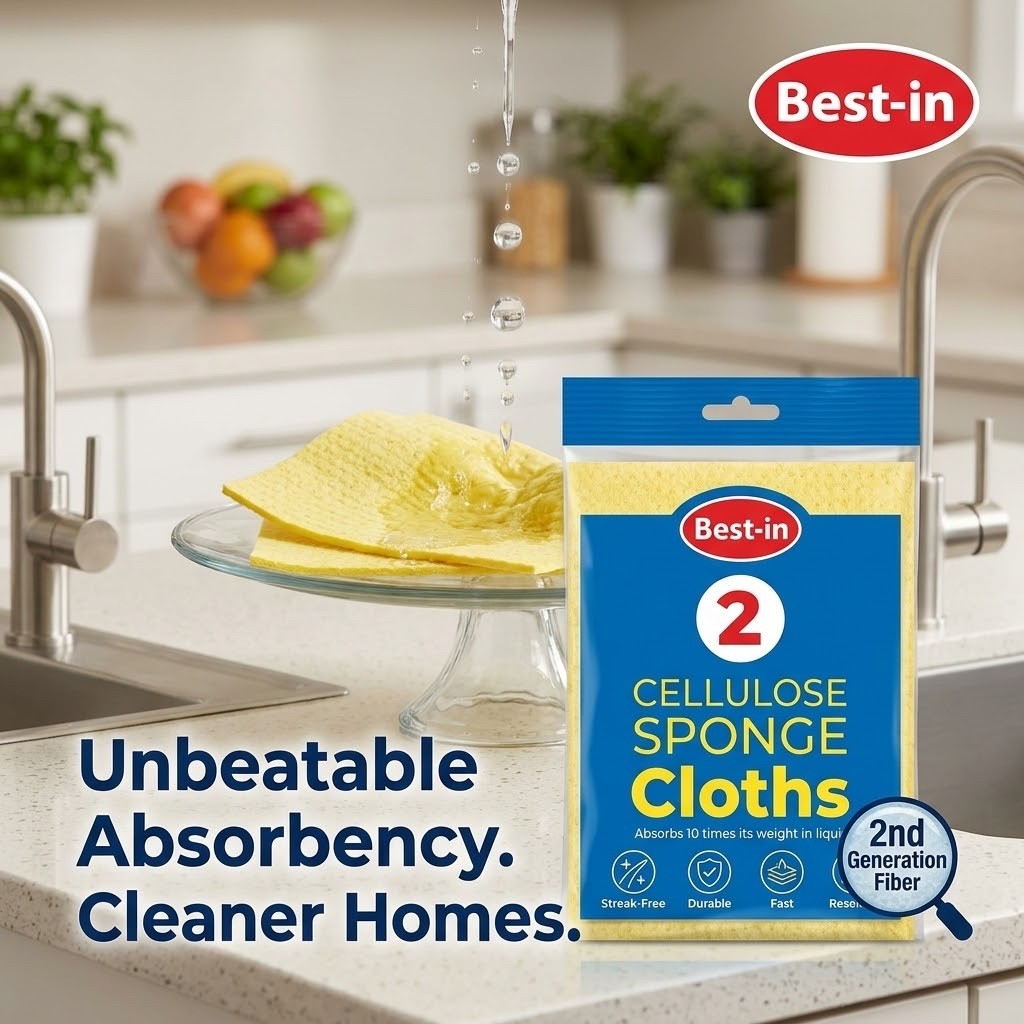 4pk × 12  The Essentials by Spontex 4 Sponge Cloths - Bulk