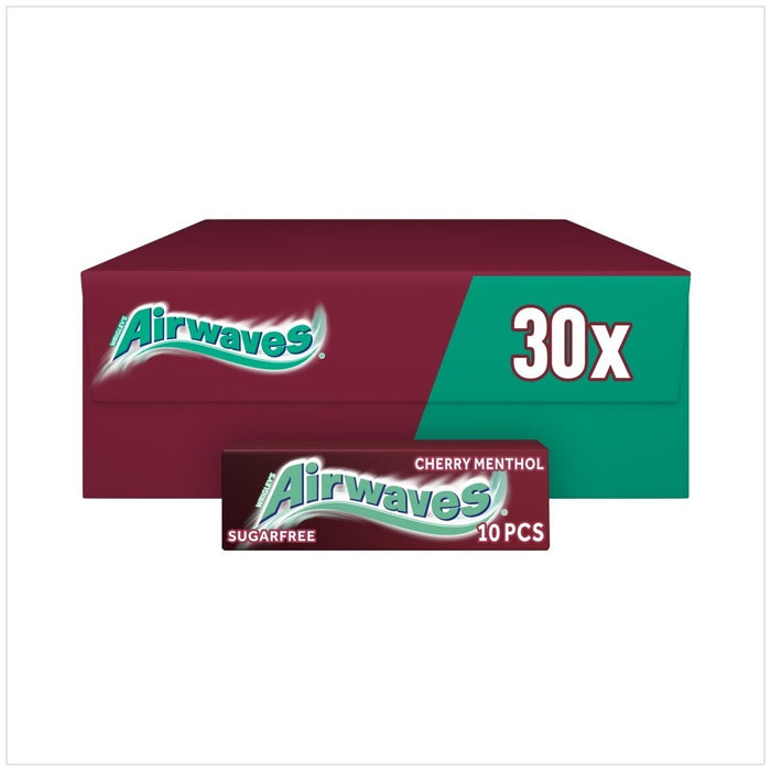 Airwaves Cherry Menthol Sugar Free Chewing Gum Packs 10 Pcs Pocket Size - Bulk
