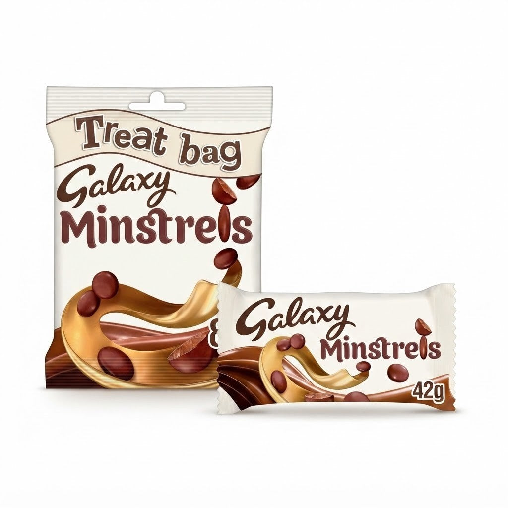 Galaxy Minstrels Milk Chocolate Candy Bulk Box - 42g x 40 or 80g x 20 Treat Bags