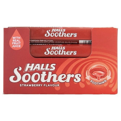 Halls Soothers Strawberry Lozenges Roll 45g Sweets Bulk Pack - 20  / 120 Rolls