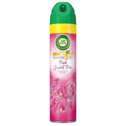 6 x Air Wick Aerosol Spray Pink Sweet Pea Floral Room Freshener Odour Neutralise
