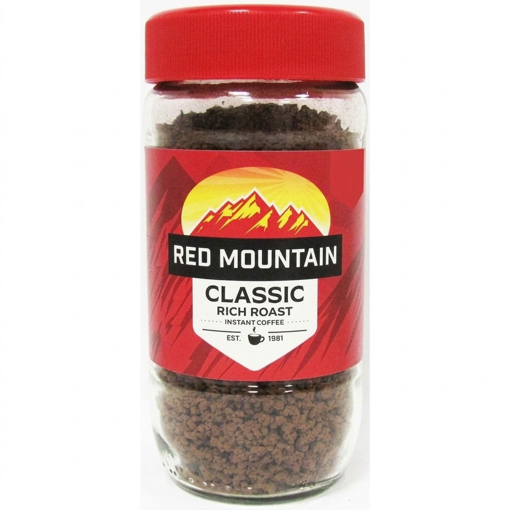 6 x 100g Pack Red Mountain Classic Rich Roast Instant Coffee Jars