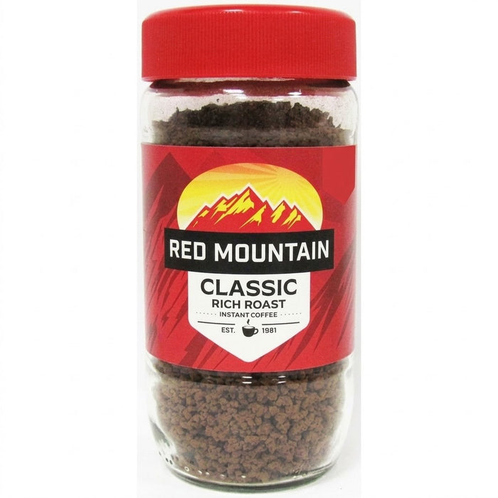 6 x 100g Pack Red Mountain Classic Rich Roast Instant Coffee Jars