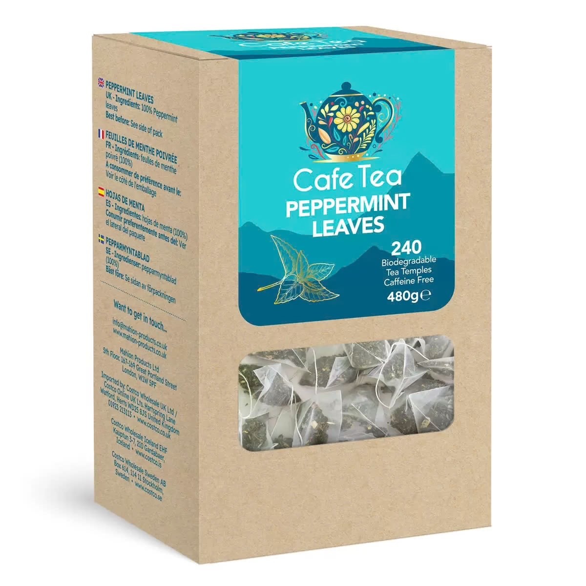 240 Pack / Tea Bags Cafe Tea Peppermint Tea Bags Natural Herbal Tea Leaves