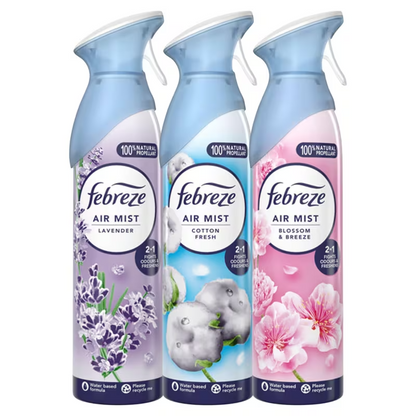 Febreze Air Freshener Room Spray 185ml x 8 Pack Odour Eliminator Aerosol Freshen