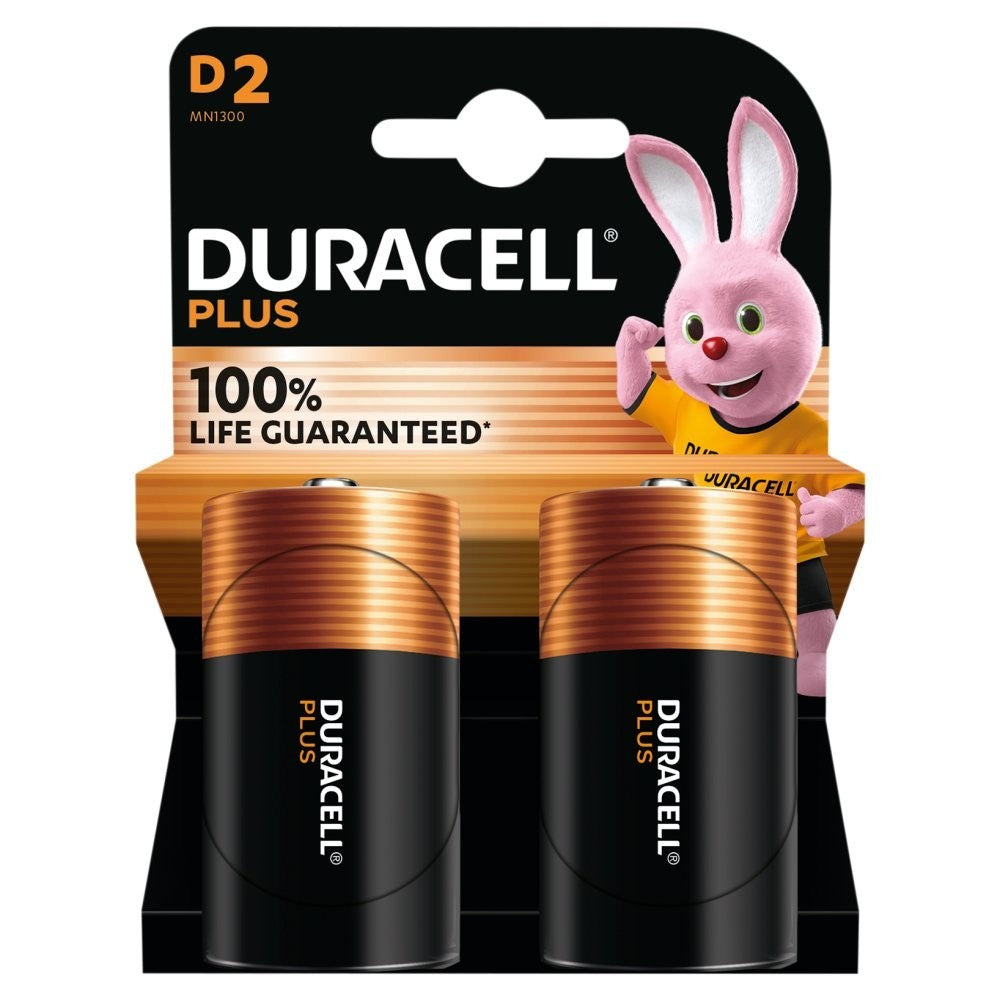 2x Duracell Plus D Batteries 2 Pack Bulk Lot 10 Packs 20 Total 1.5V