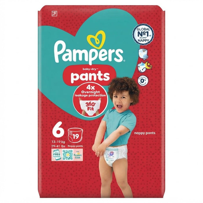 4x Pampers Baby-Dry Nappy Pants Size 6 19 Pack Case of 4 Multi Pack