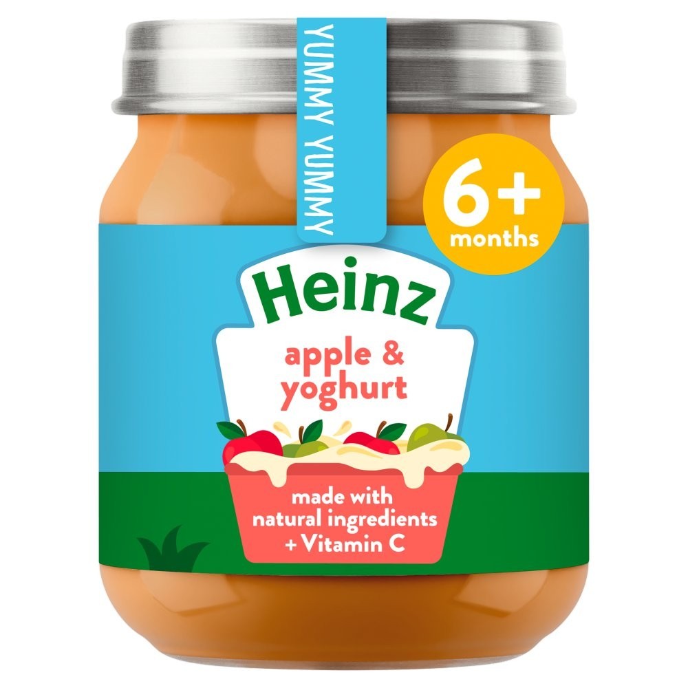 6x 120g Heinz By Nature Apple & Yoghurt Baby Food 6+ Months
