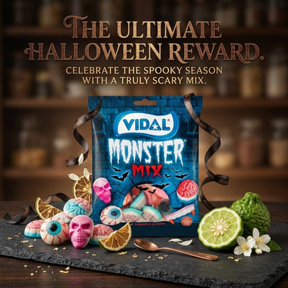 20x Pack 150g Vidal Monster Mix Gluten Free Halloween Spooky Jelly Gummy Sweet
