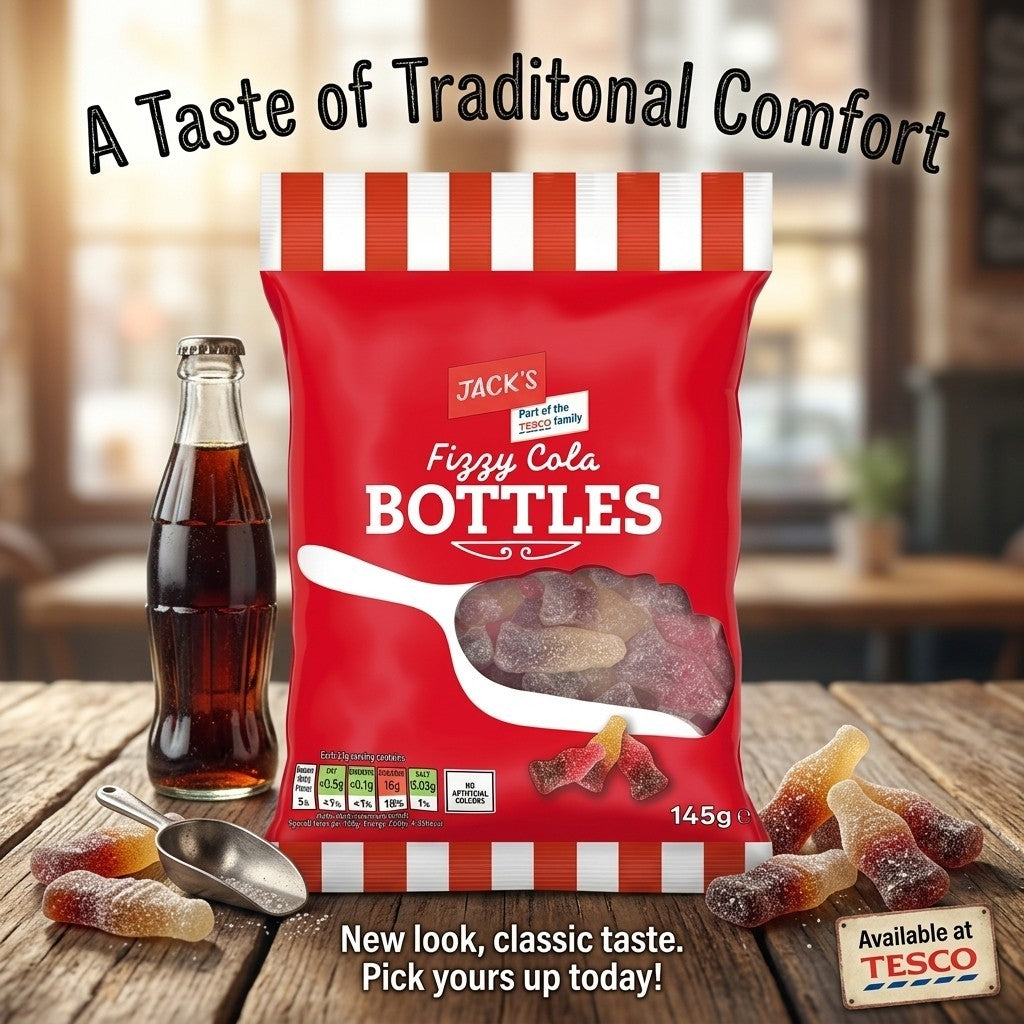 10x 145g Jack's Fizzy Cola Bottles Chewy Sweetshop Cola Sweets