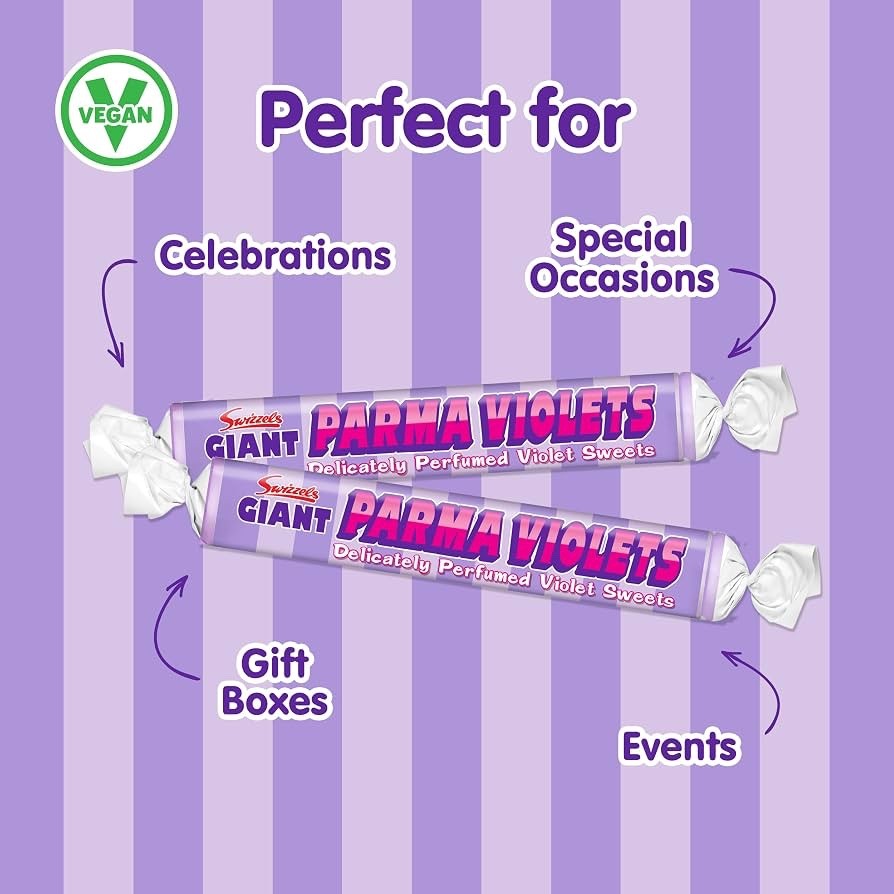 24 x 40g Swizzels Giant Parma Violets Single Pack Vegan Retro Sweets