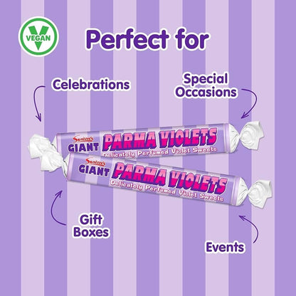 24 x 40g Swizzels Giant Parma Violets Single Pack Vegan Retro Sweets