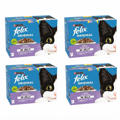 FELIX Original Wet Cat Food in Jelly – Multi-Pack Selection (4 x 12 x 85g)