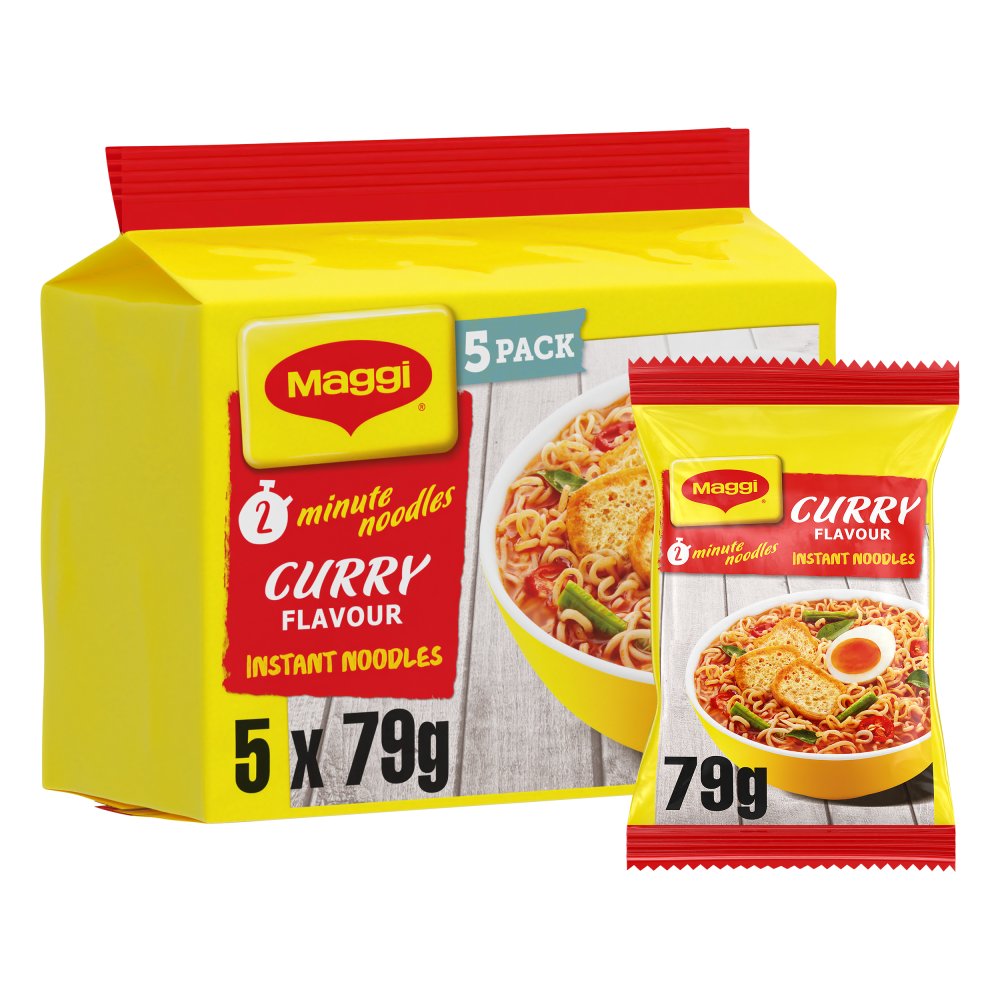 Maggi 2 Minute Authentic Malaysian Noodles – Curry or Chicken Flavor (5 Pack x 6)