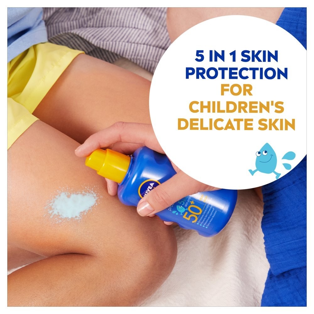 6 Pack NIVEA SUN Kids Protect & Care Coloured Spray SPF 50+ 200ml x6 Value Pack