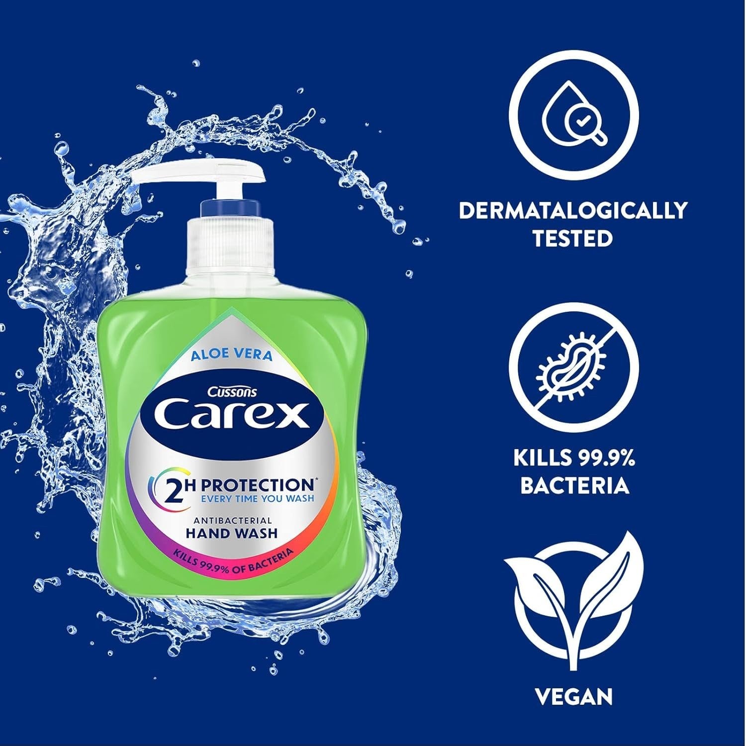 6x Carex Antibacterial Hand Wash 250ml Bulk Pack of 6 Moisture / Aloe Vera Soap