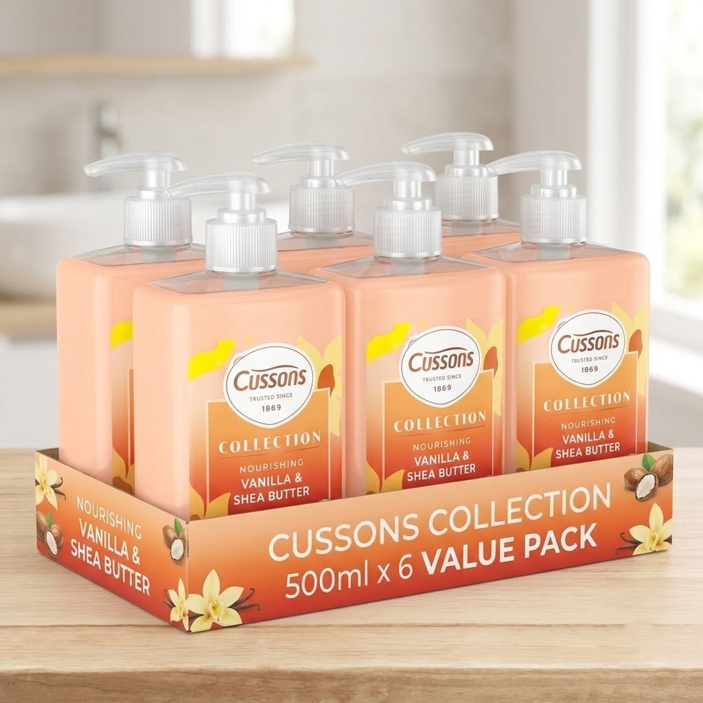 6 Pack Cussons Care Hand Wash Vanilla Shea Butter Nourishing Handwash Bulk 500ml