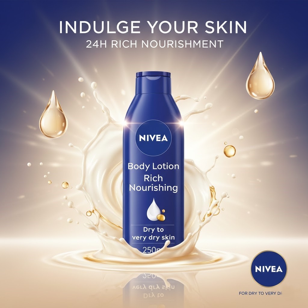 6 Pack NIVEA Rich Nourishing Body Lotion for Very Dry Skin 250ml x6 - Value Pack
