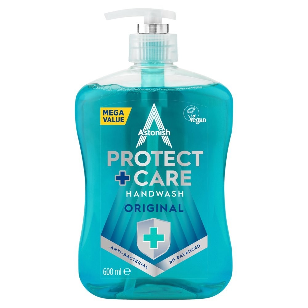 Astonish Protect & Care Antibacterial Hand Wash 600ml Bulk Pack of 6 Soap Eco