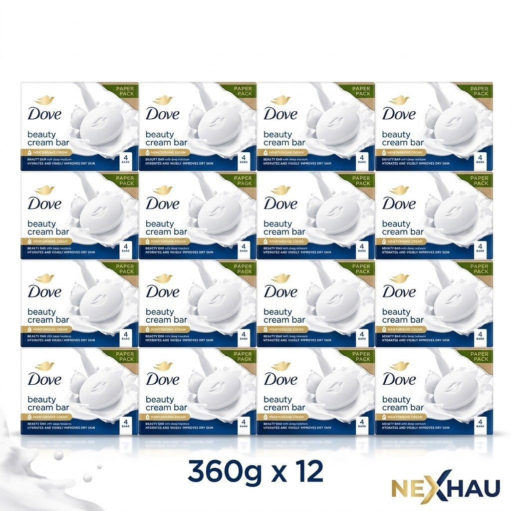 1 & 12 Pack Dove Original Beauty Bar 360g - Bulk Value Pack Bundle