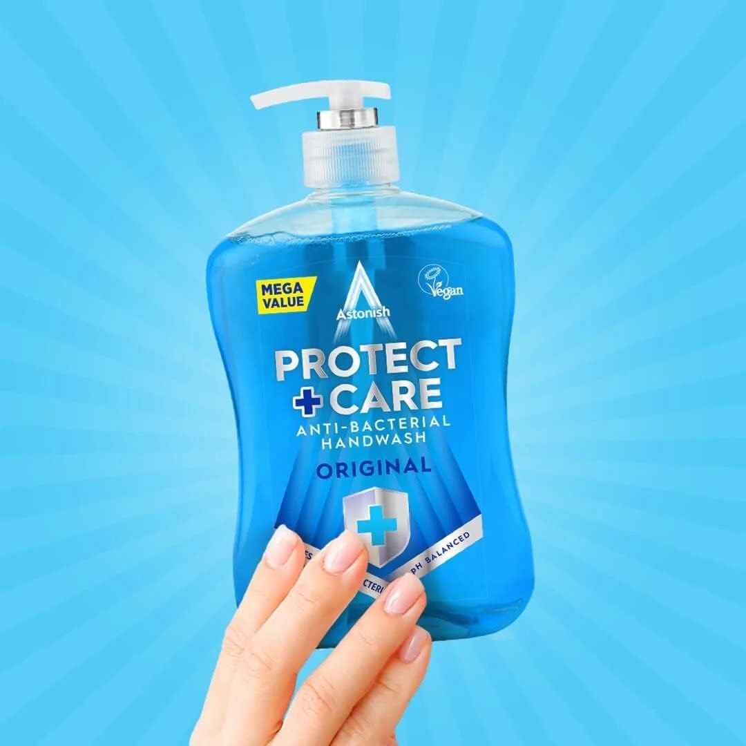 Astonish Protect & Care Antibacterial Hand Wash 600ml Bulk Pack of 6 Soap Eco